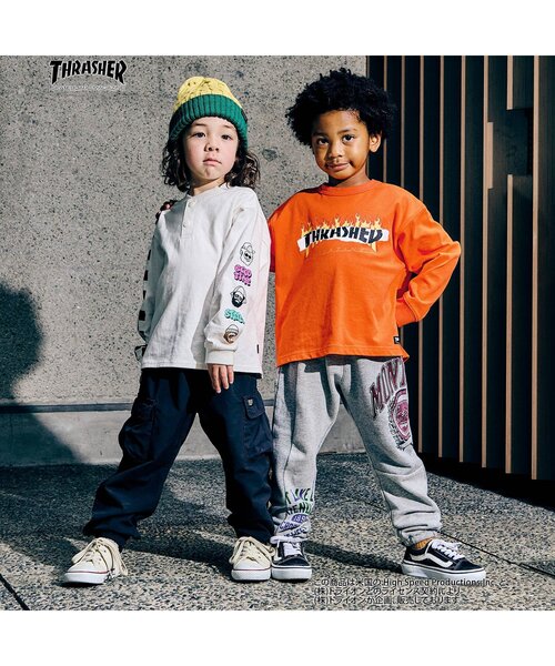 【12月スーパーSALE 15%OFF】 THRASHER tシャツ 「THRASHER」 4柄長袖Tシャツ キッズ 子供服 スケートボード