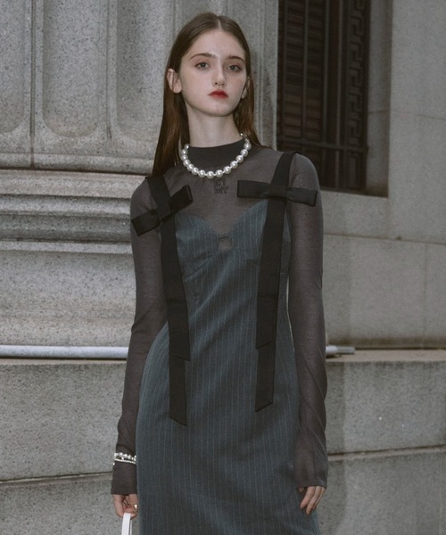 eimy istoire チェーンスカーフ付きシアースリーブニットプルオーバー EIMY ISTOIRE エイミーイストワール eimy istoire EMチェーン