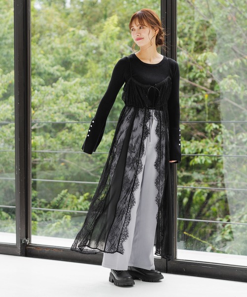 kokoro出品 mysty woman パンツ ビシルエットタックパンツ 152976