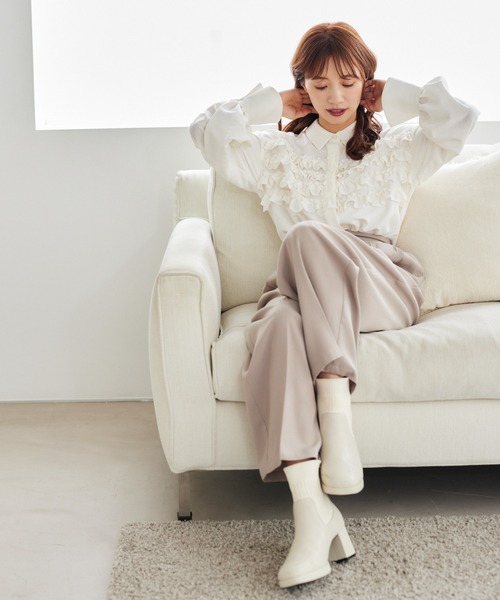 mysty woman（ミスティウーマン） パンツ ビシルエットタックパンツ