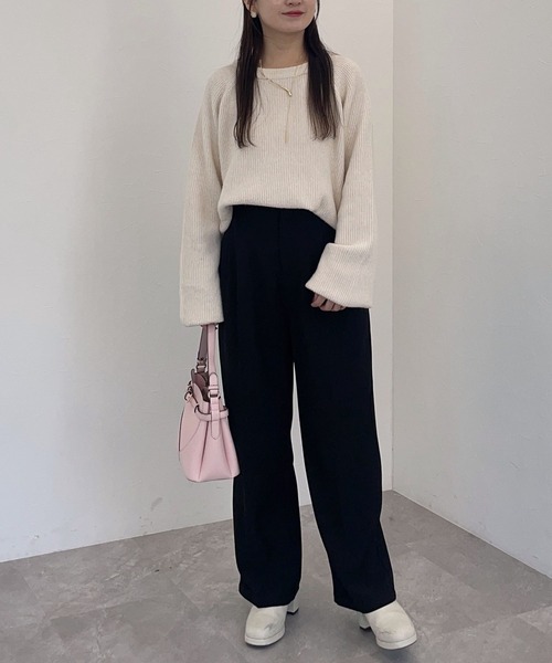 kokoro出品 mysty woman パンツ ビシルエットタックパンツ 152976