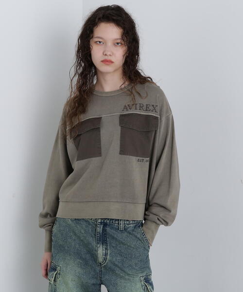 トレーナー スウェット DOUBLE  POCKET SWEAT/ダブルポケットスウェット レディース