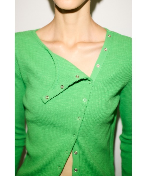 THROW by SLY tシャツ SLANT BUTTON L/S TOPS スラント ボタン