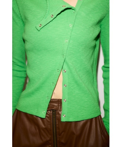 tシャツ THROW SLANT BUTTON L/S TOPS スラント ボタン ロングスリーブ トップス レディース THROW by SLY tシャツ Tシャツ SLANT BUTTON L/S TOPS スラント