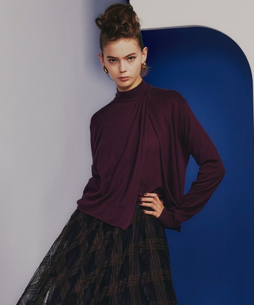 Sov. ニット セーター シルクカシミヤボレロ風ニット レディース