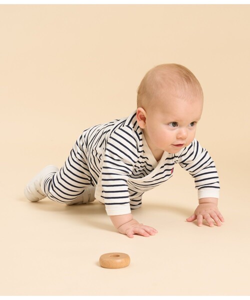 プチバトーロンパースセット PETIT BATEAU（プチバトー） ベビー服 ロンパース ベビー3点セット