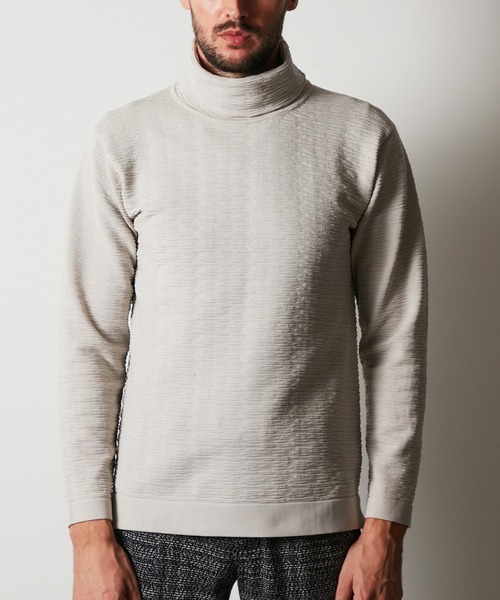 【美品】Courreges 白黒バイカラー　タートルネック　ウールニット ウォッシャブルウールコンフォート バイカラーニット(1 OFF WHITE