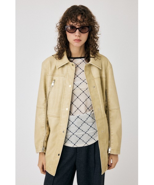 マウジーmoussy レザージャケット　エイジフェイクレザーミドルジャケット マウジーmoussy レザージャケット エイジフェイクレザーミドル