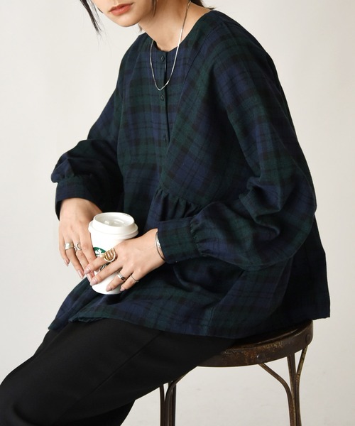 ブラウス シャツ フリーツ切り替えブラウス レディース miniministore シャツブラウス レディース レース切り替え