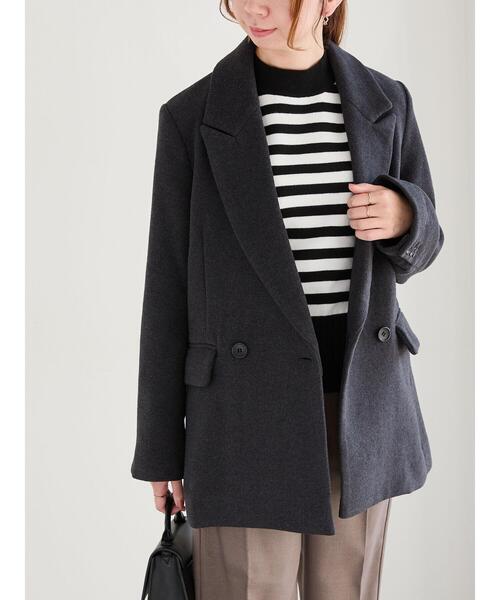 Te chichi（テチチ） コート アウター ピークドラペルダブルジャケット
