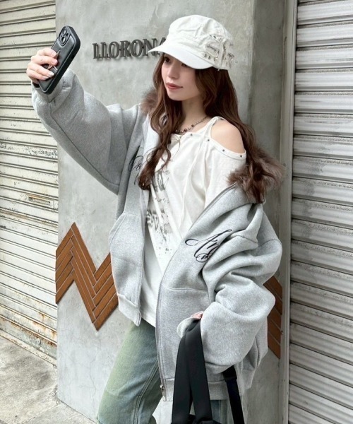 XU パーカー 「Never mind the XU」fur hoodie / 「ネバーマインド ザ