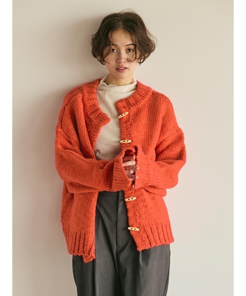 カーディガン Toggle button knit cardigan レディース