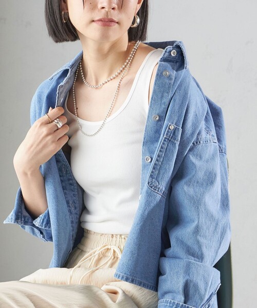 ECKO 水色 ノースリーブ ユニフォーム 72 SHIPS タンクトップ ノースリーブ オーガニック コットン 2WAY
