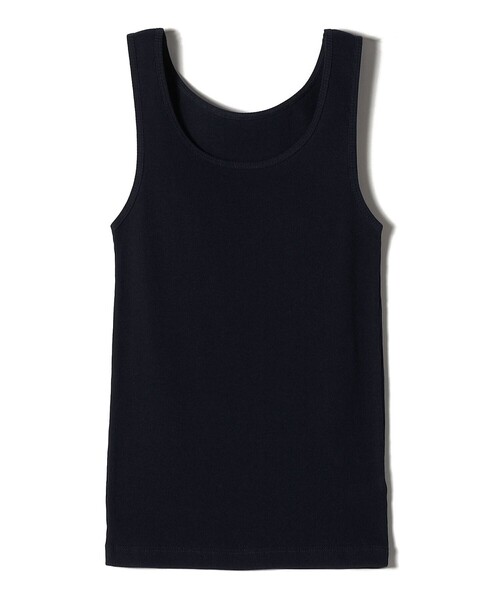 remain ワンショルダー　タンクトップ　ブラック　XS オーガニックコットン OUR WACOAL タンクトップ ノースリーブ カップ付きワン