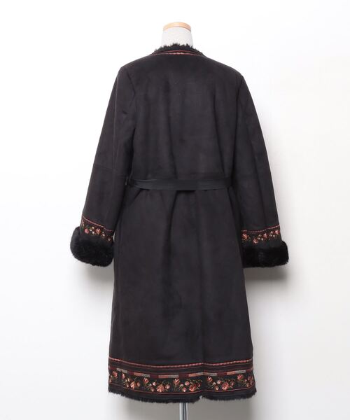 「LILY BROWN」 ノーカラーコート FREE ブラック レディース_画像2