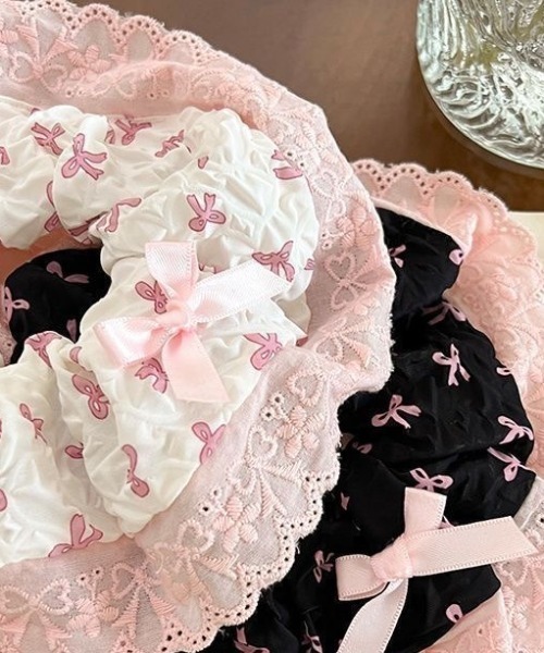 シュシュ リボン柄フリルシュシュ : ZOZOTOWN Yahoo!店 - 通販 - Yahoo