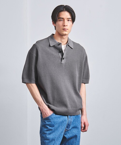 UNITED ARROWS ニットポロシャツ/ネイビー/サイズM UNITED ARROWS ポロシャツ バーズアイ ニット メンズ : ZOZOTOWN