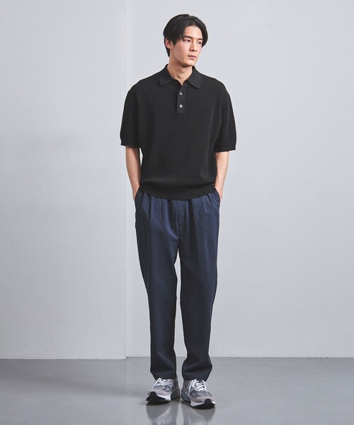 UNITED ARROWS ニットポロシャツ/ネイビー/サイズM UNITED ARROWS セーター ニット ハイゲージ ポロシャツ メンズ