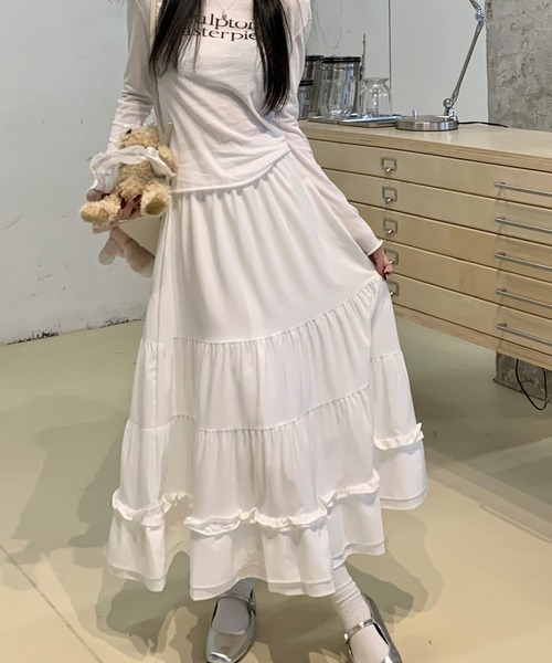 shopnikoniko（ショップにこにこ） スカート ロングスカート フリル