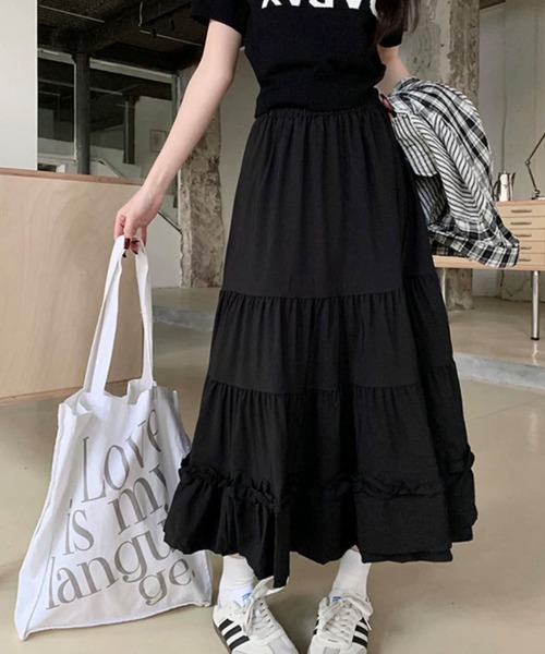 shopnikoniko（ショップにこにこ） スカート ロングスカート フリル