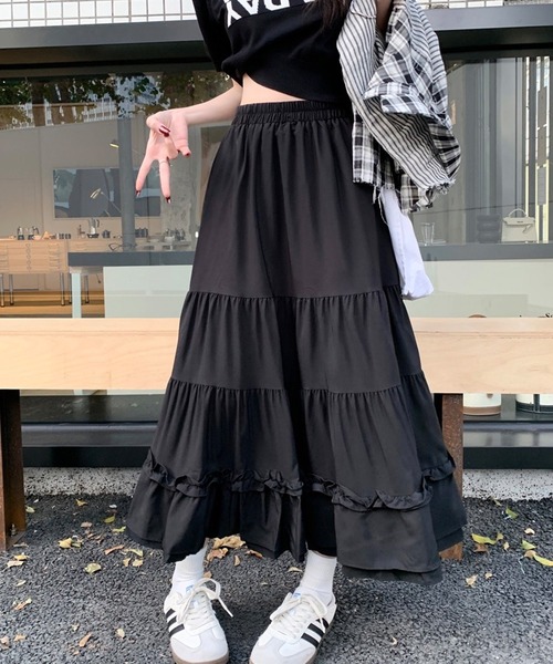 shopnikoniko（ショップにこにこ） スカート ロングスカート フリル