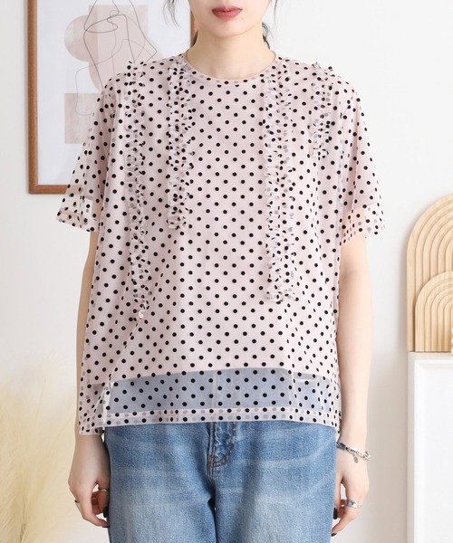 Anna Nicola（アンナニコラ） スマホショルダー tシャツ 半袖 ドット