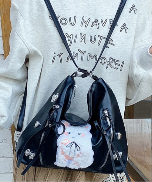 gossip!ロサンゼルス ショルダーバッグ バッグ Y2K風 ネコ刺繍