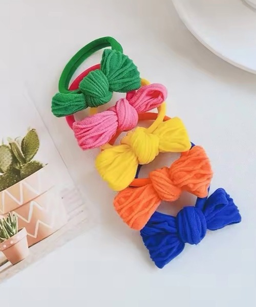 ヘアゴム 「 Bambin / ボンバン 」 10個セット リボン ジャージ