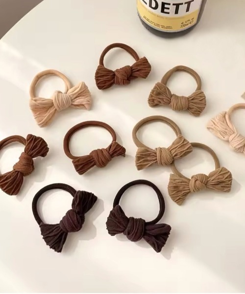 ヘアゴム 「 Bambin / ボンバン 」 10個セット リボン ジャージ