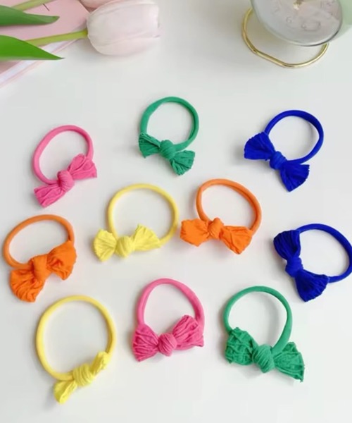 ヘアゴム 「 Bambin / ボンバン 」 10個セット リボン ジャージ