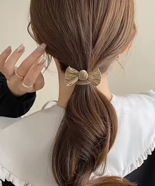 ヘアゴム 「 Bambin / ボンバン 」 10個セット リボン ジャージ