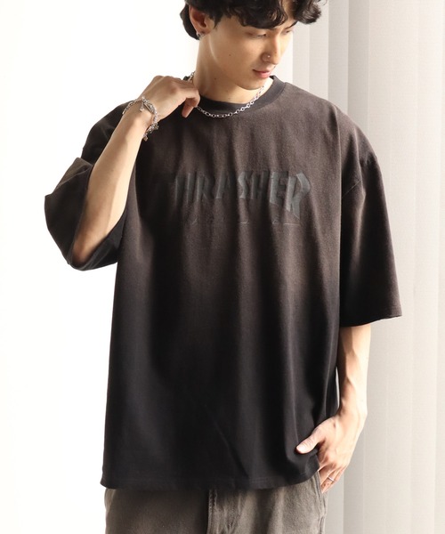 ヴィンテージTシャツ　ダーメージ　Lサイズ THRASHER（スラッシャー） tシャツ 「THRASHER/スラッシャー」オーバー