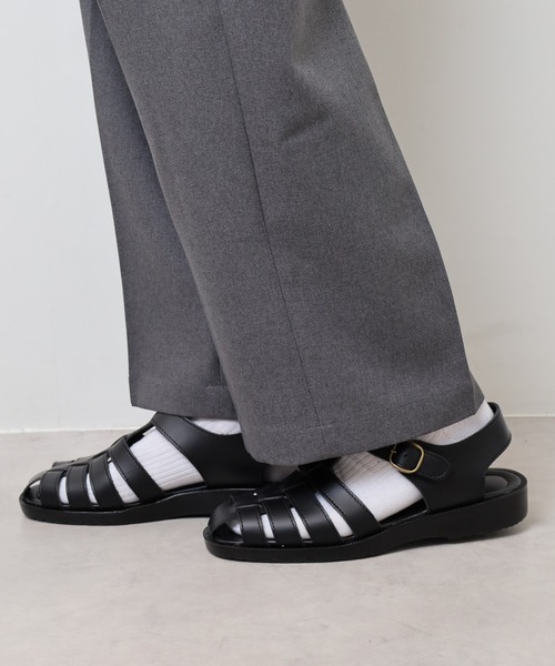 GIORGIO ARMANI 牛革グルカサンダル　サイズ10 ネイビー新品タグ付 GIORGIO ARMANI 牛革グルカサンダル サイズ10 ネイビー新品タグ