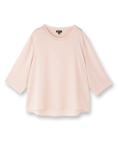 ブラウス シャツ 「洗える／5分袖」シルク風素材オフィスブラウス レディース INDIVI ブラウス シャツ 「洗える／5分袖」シルク風素材オフィス