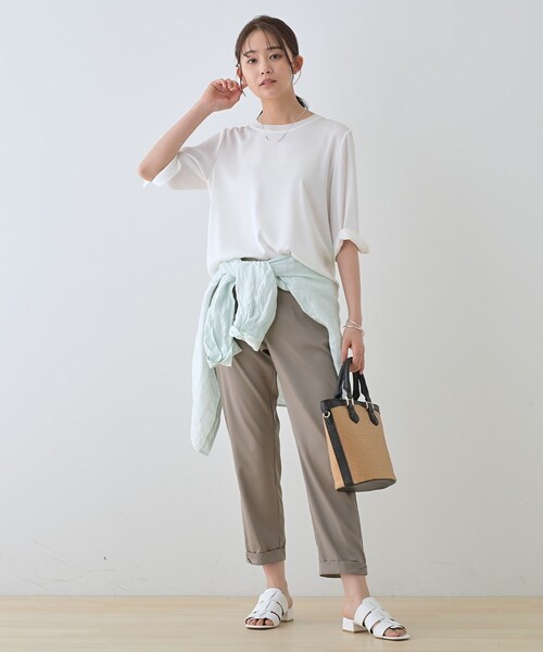ブラウス シャツ 「洗える／5分袖」シルク風素材オフィスブラウス レディース INDIVI ブラウス シャツ 「洗える／5分袖」シルク風素材オフィス