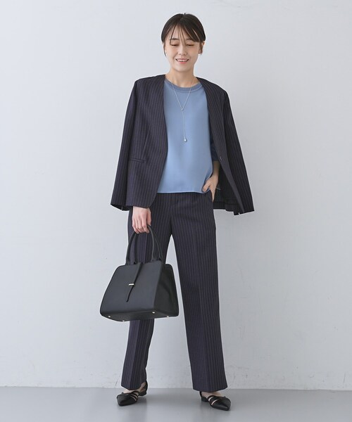 ブラウス シャツ 「洗える／5分袖」シルク風素材オフィスブラウス レディース INDIVI ブラウス シャツ 「洗える／5分袖」シルク風素材オフィス