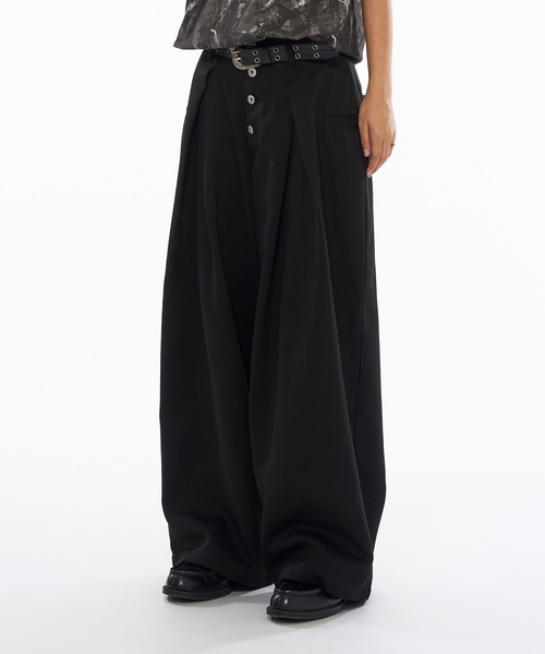 WISH FOR EVER スラックス 「新色追加」ASSORT CROSS TUCK BAGGY