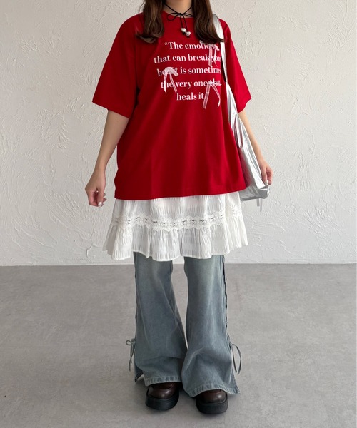 kutir ジーンズ デニム デニムパンツ オーバーダイリボンフレア