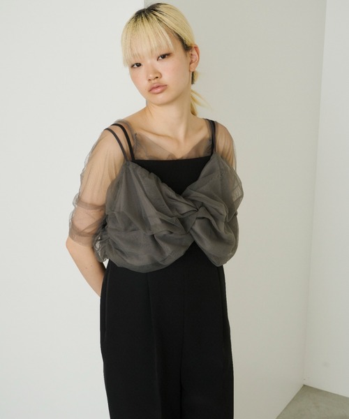 ブラウス シャツ twisted bustier layered tops / ツイステッドビスチェレイヤードトップス レディース ANDRESD ブラウス シャツ twisted bustier layered tops