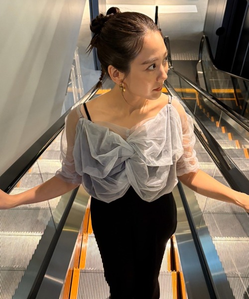 ブラウス シャツ twisted bustier layered tops / ツイステッドビスチェレイヤードトップス レディース
