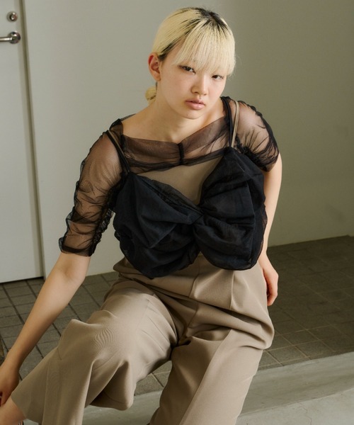 ブラウス シャツ twisted bustier layered tops / ツイステッドビスチェレイヤードトップス レディース