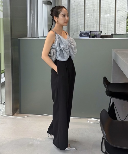 tシャツ 「ANDRESD」twisted bustier layered tops「ツイステッドビスチェレイヤードトップス」 レディース twisted bustier layered tops / ツイステッドビスチェ