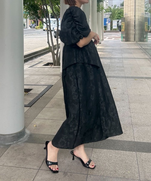 DONOBAN（ドノバン） ドレス 「ANDRESD」bubble sleeve jacquard dress