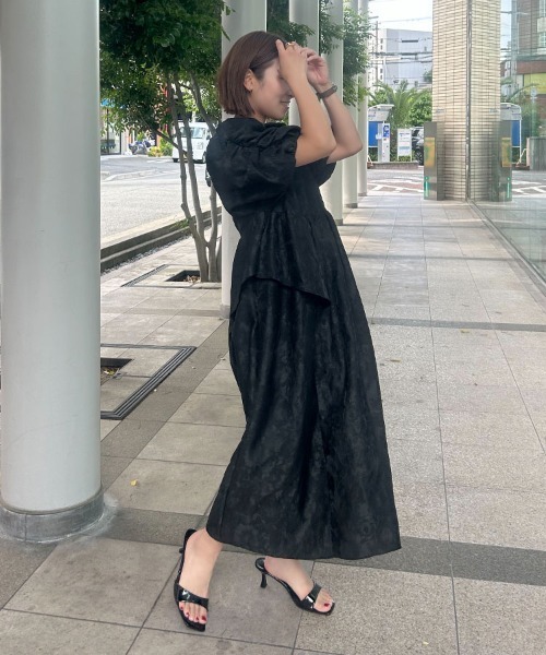 DONOBAN（ドノバン） ドレス 「ANDRESD」bubble sleeve jacquard dress