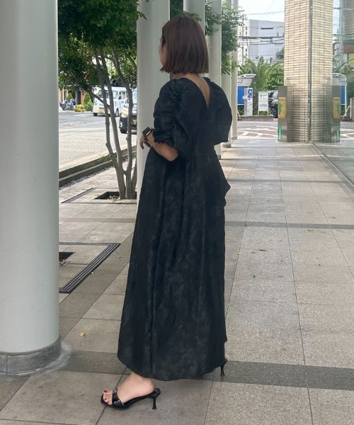 DONOBAN（ドノバン） ドレス 「ANDRESD」bubble sleeve jacquard dress