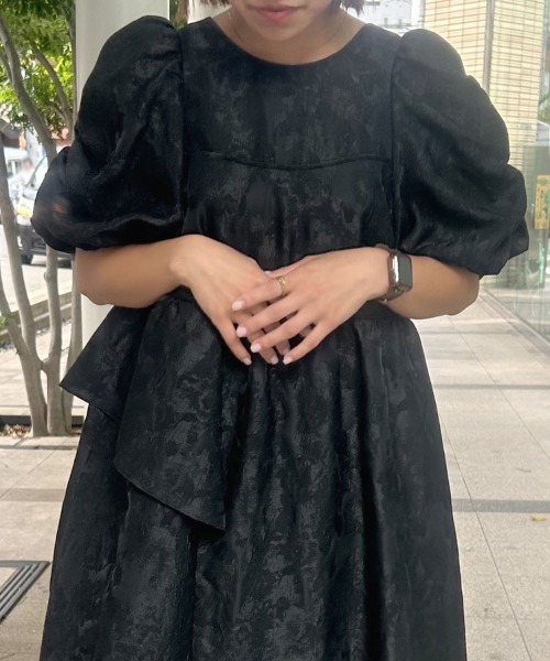 DONOBAN（ドノバン） ドレス 「ANDRESD」bubble sleeve jacquard dress