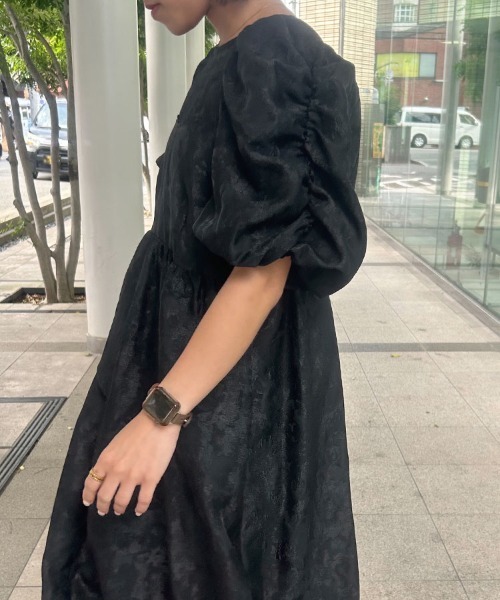 DONOBAN（ドノバン） ドレス 「ANDRESD」bubble sleeve jacquard dress