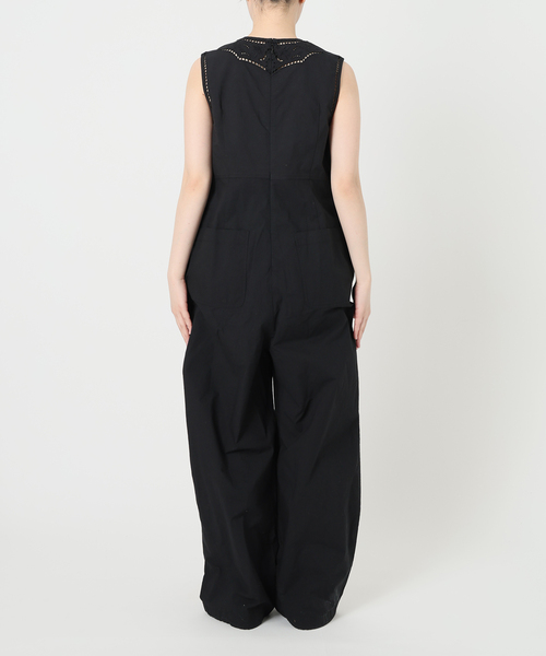 【新品】IENA LA BOUCLEカットワークレースオールインワン ブラック IENA LA BOUCLE オールインワン 「追加」IENA カットワーク