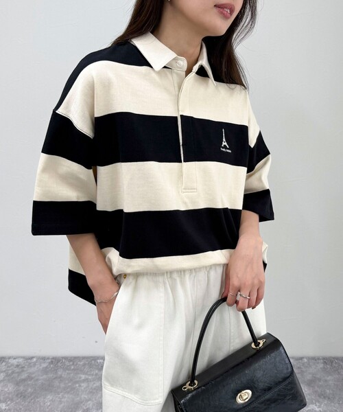 fredy emue（フレディエミュ） tシャツ ワンポイント刺繍半袖ラガー