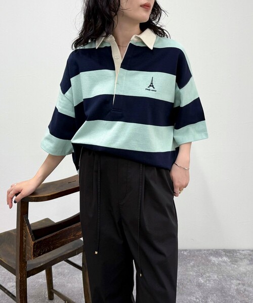 fredy emue（フレディエミュ） tシャツ ワンポイント刺繍半袖ラガー